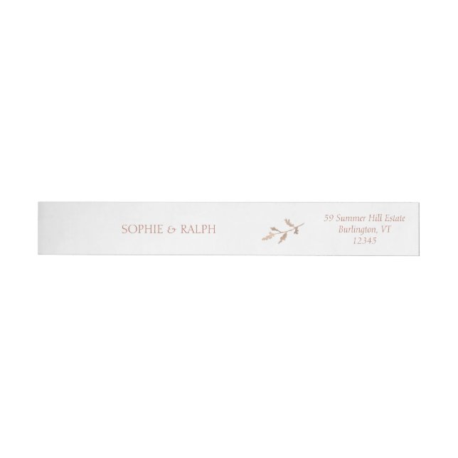 White Foliage Wedding Couple Return Address Label (Individual)