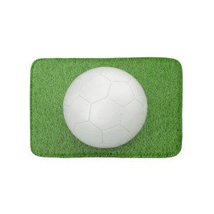 White football ball bath mat