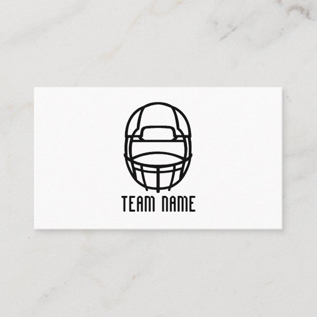 White Football Helmet, Footballer, Football Coach Business Card (Front)