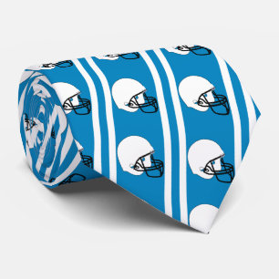 White Football Helmet on Med. Blue Necktie