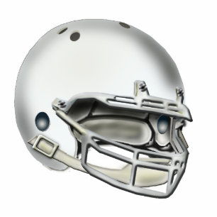 White Football Helmet Ornament Photo Sculpture Decoration