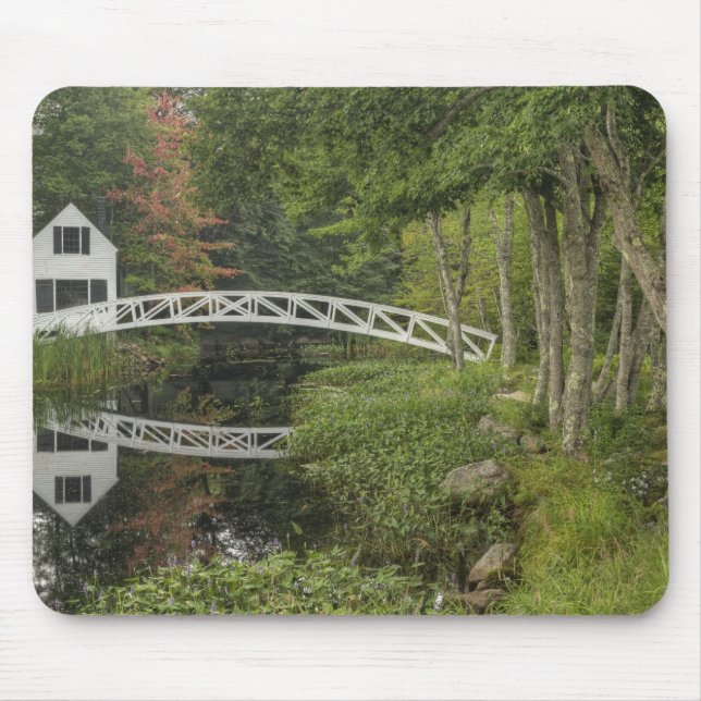 White footbridge, Somesville, Mount Desert Mouse Mat (Front)