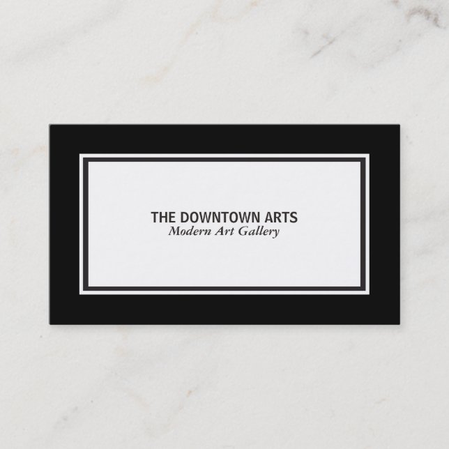 White Foreground Black Borders Business Card (Front)