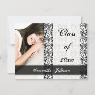 White Formal Damask Invitation