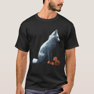 White Fox Flowers  Animal Fox 2 T-Shirt