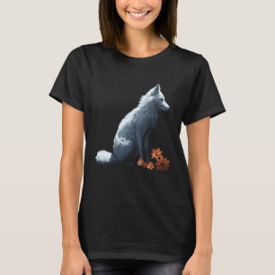 White Fox Flowers  Animal Fox 2 T-Shirt