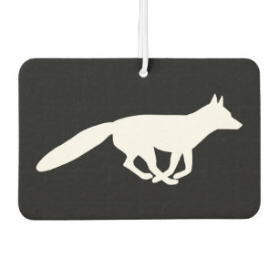 White Fox Silhouette Car Air Freshener