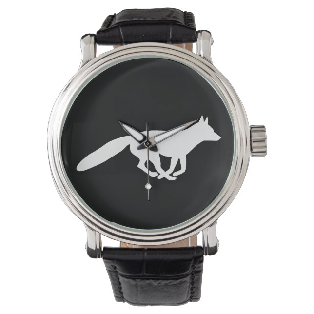 White Fox Silhouette | Wild Animal Wildlife Watch (Front)