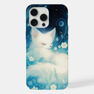 White Fox Slumbering in Floral iPhone 15 Pro Max Case