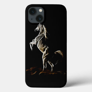 White Fractal Horse iPhone 13 Case