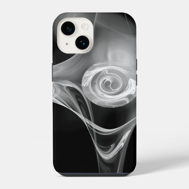 WHITE FRACTAL ROSE iPhone CASE (Back)