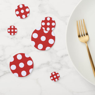 White Fractals Polka Dots Red Fractals Background Confetti