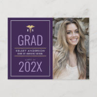 white frame nursing school graduation announcement
