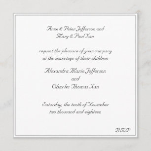 White Framed Wedding Invitation