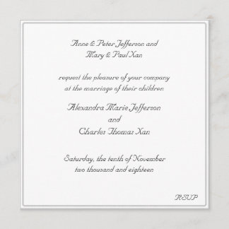 White Framed Wedding Invitation