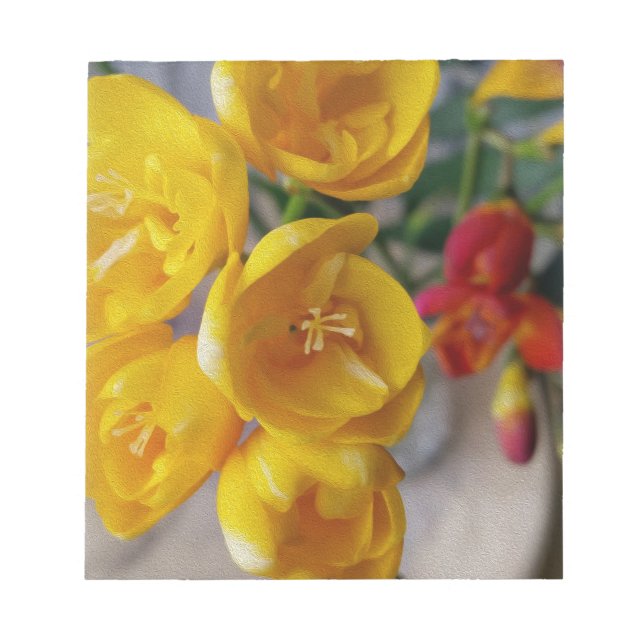 white freesia notepad (Front)