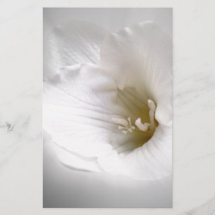 white freesia stationery