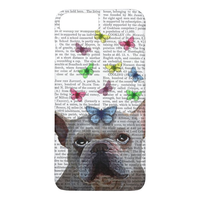White French Bulldog and Butterflies Case-Mate iPhone Case (Back)
