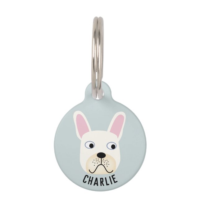 White French Bulldog Pet Tag (Front)