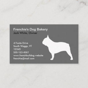 White French Bulldog Silhouette   Frenchie Dog Business Card