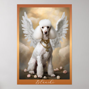 White French Poodle Classical Art Portrait Poster