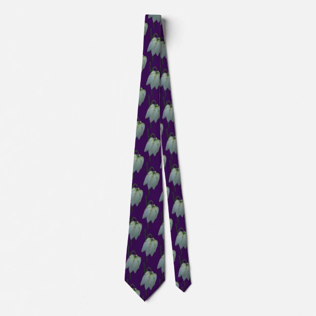 White Fritillary Flower Tie (Front)