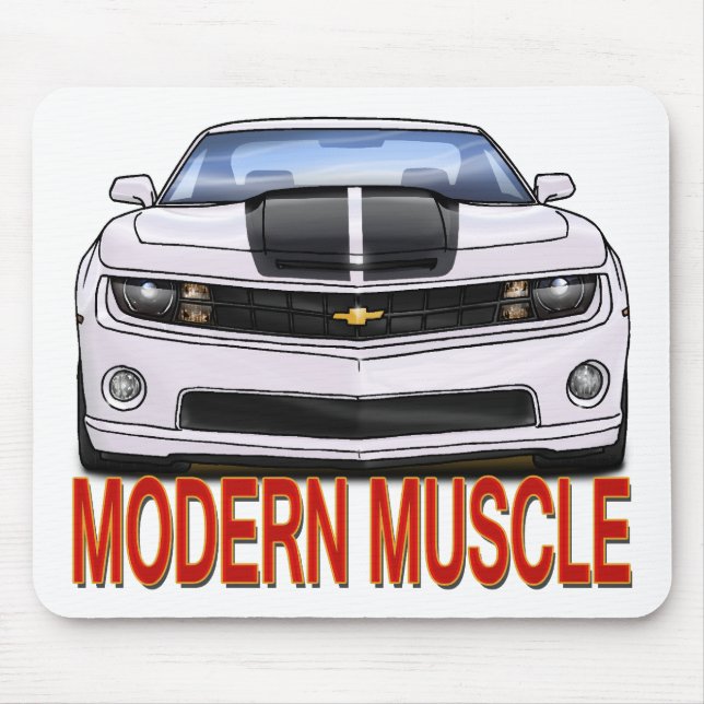 WHITE_FRONT_CAMARO.png Mouse Mat (Front)