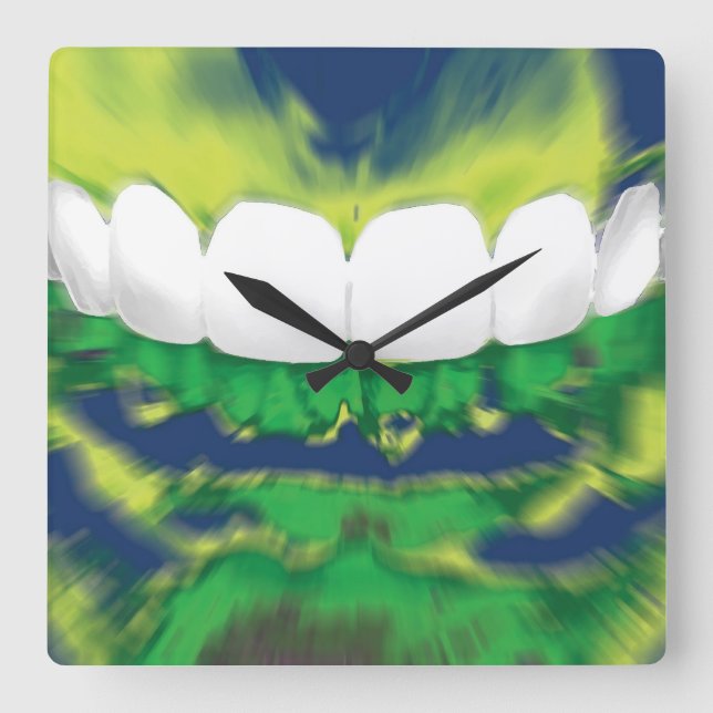 White Front Teeth Design Dentist Wall Clock (Front)