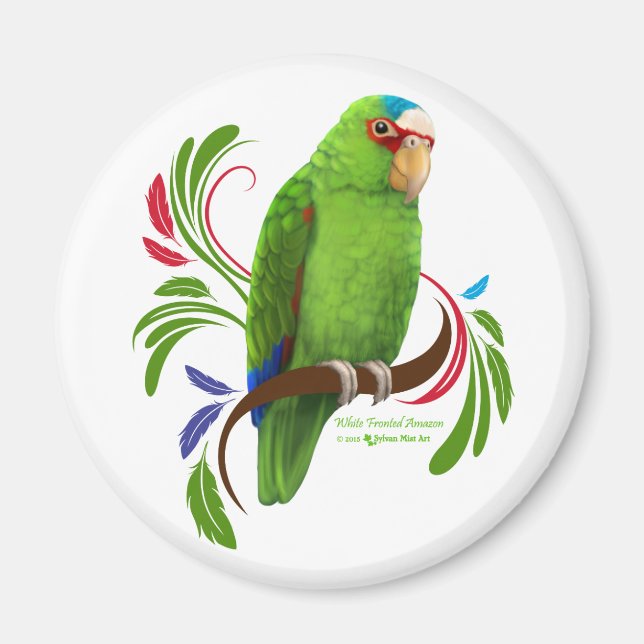 White Fronted Amazon Magnet (Front)