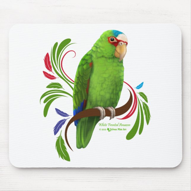White Fronted Amazon Mouse Mat (Front)
