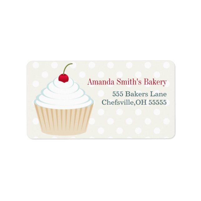 White Frosted Cupcake Address Labels (Front)