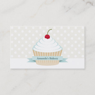 White Frosted Cupcake Business Cards