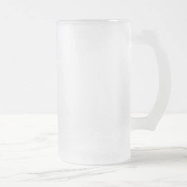 White Frosted Glass Beer Mug (Right)