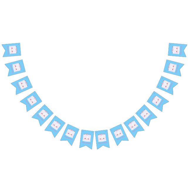 White Frosting Sprinkle Birthday Cake Bunting (All)