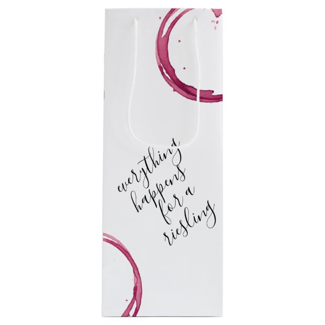 White Funny Wine Pun Wine Gift Bag (Front)