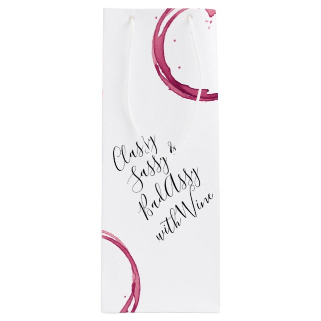 White Funny Wine Puns Wine Bags Gift (Front)