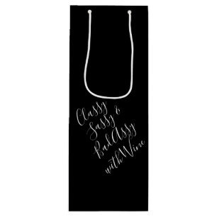 White Funny Wine Puns Wine Gift Bag