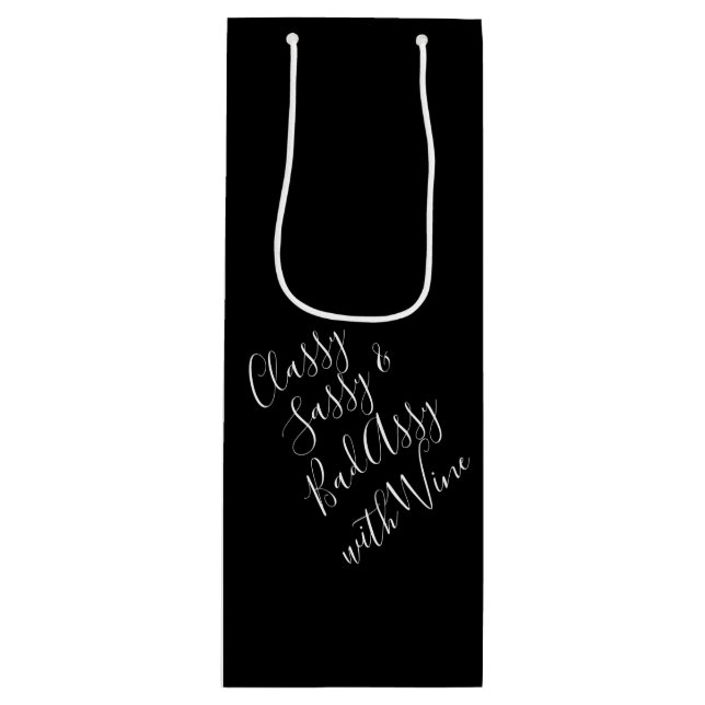 White Funny Wine Puns Wine Gift Bag (Front)