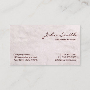 White Fur Anaesthesiologist Business Card