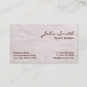 White Fur Plastic Surgeon Business Card