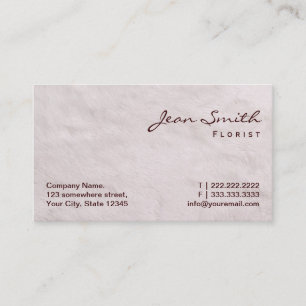 White Fur Texture Florist Business Card