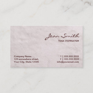 White Fur Yoga instructor Business Card
