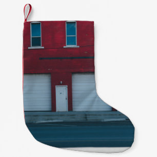 WHITE GARAGE DOORS CLOSED DURING DAYTIME SMALL CHRISTMAS STOCKING