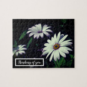 White Garden Flowers  Adorable Thinking of You Jigsaw Puzzle