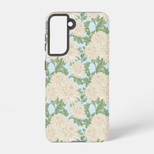 White Garden Mum Flower Pattern Samsung Galaxy Case