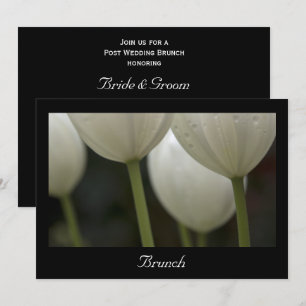 White Garden Tulips Spring Post Wedding Brunch Invitation