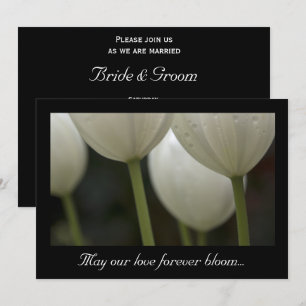 White Garden Tulips Spring Wedding Invitation