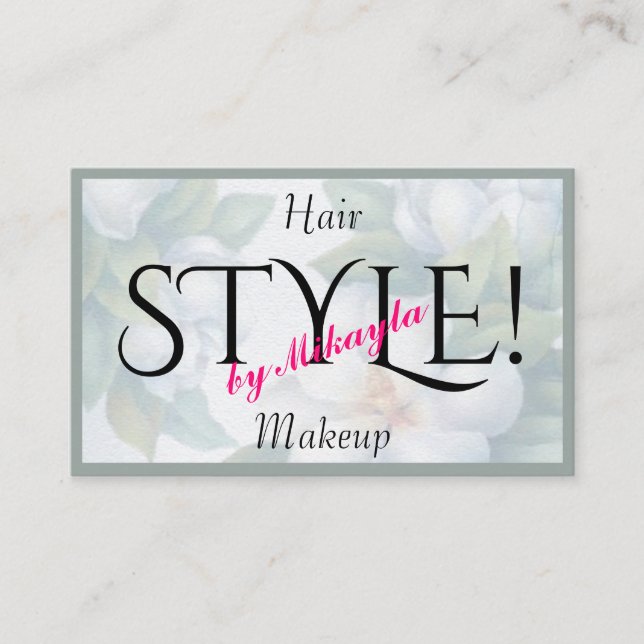 White Gardenia Beauty Events Interior Design Business Card (Front)