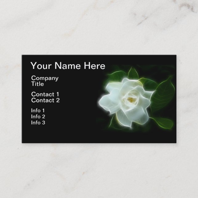 White Gardenia Flower Plant Business Card (Front)