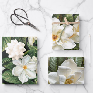 White gardenia flowers wrapping paper sheet